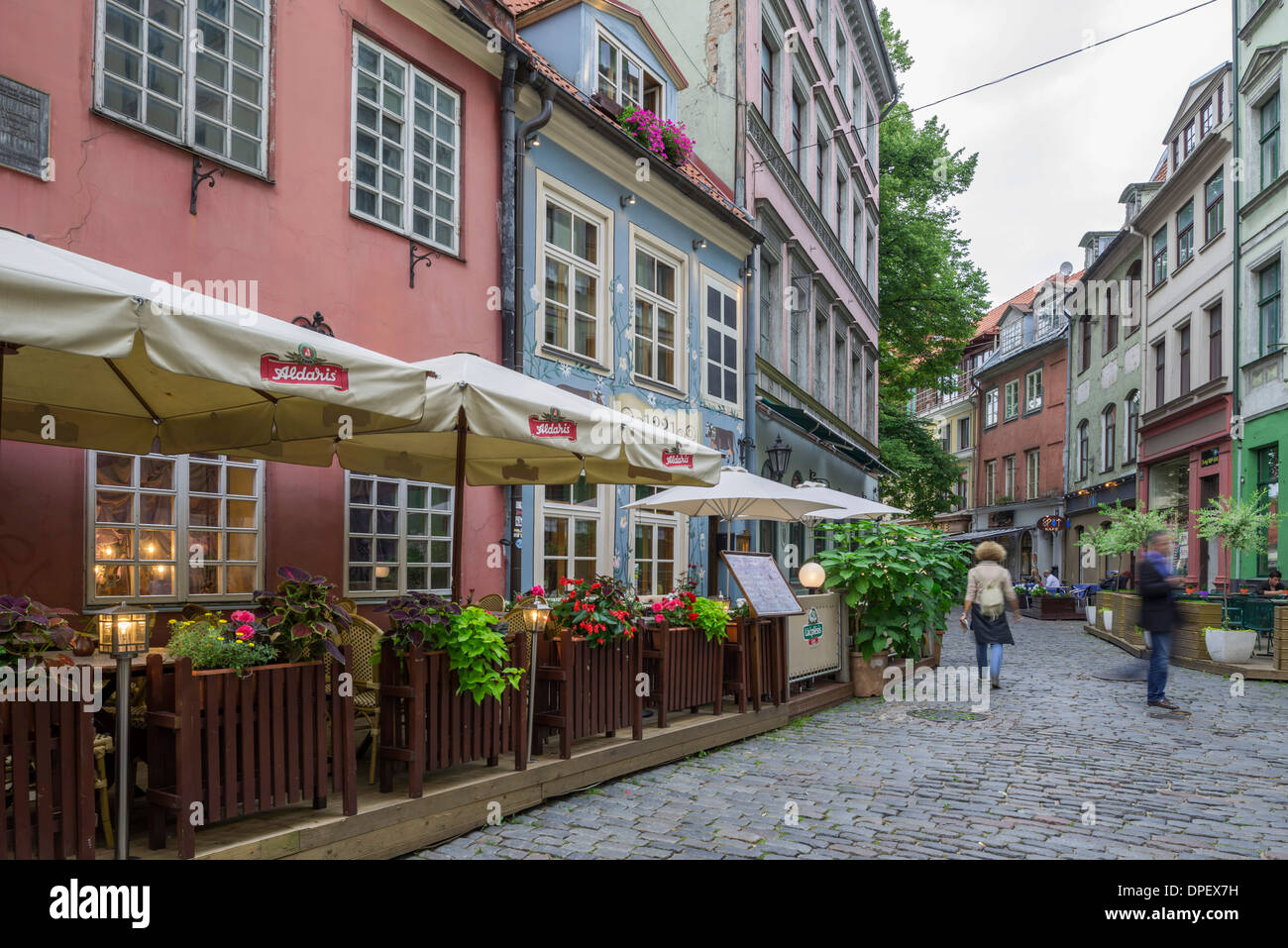 Alte Häuser in der Altstadt, Vecpilsēta, Riga, Rīga pilsēta, Lettland Stockfoto
