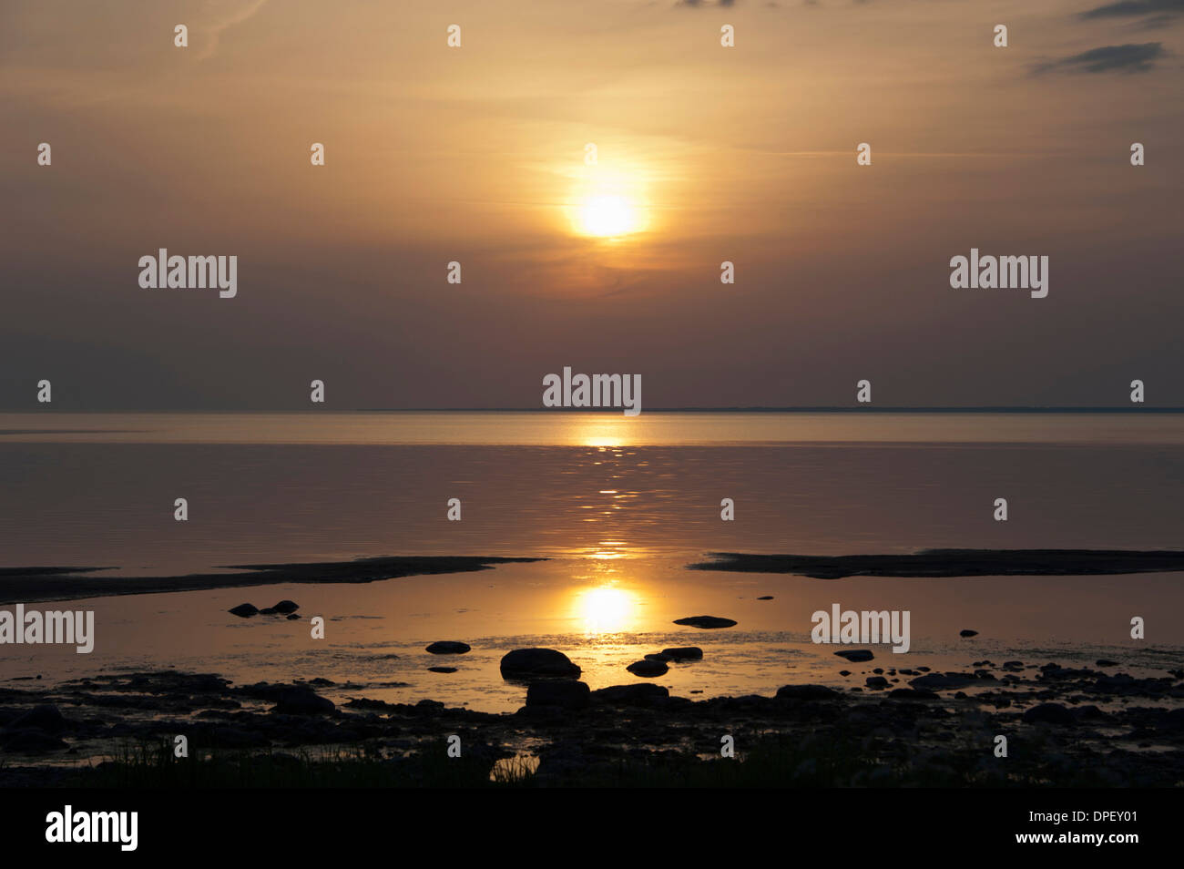 Sonnenuntergang, Joiste, Insel Saaremaa, Estland, Baltikum Stockfoto