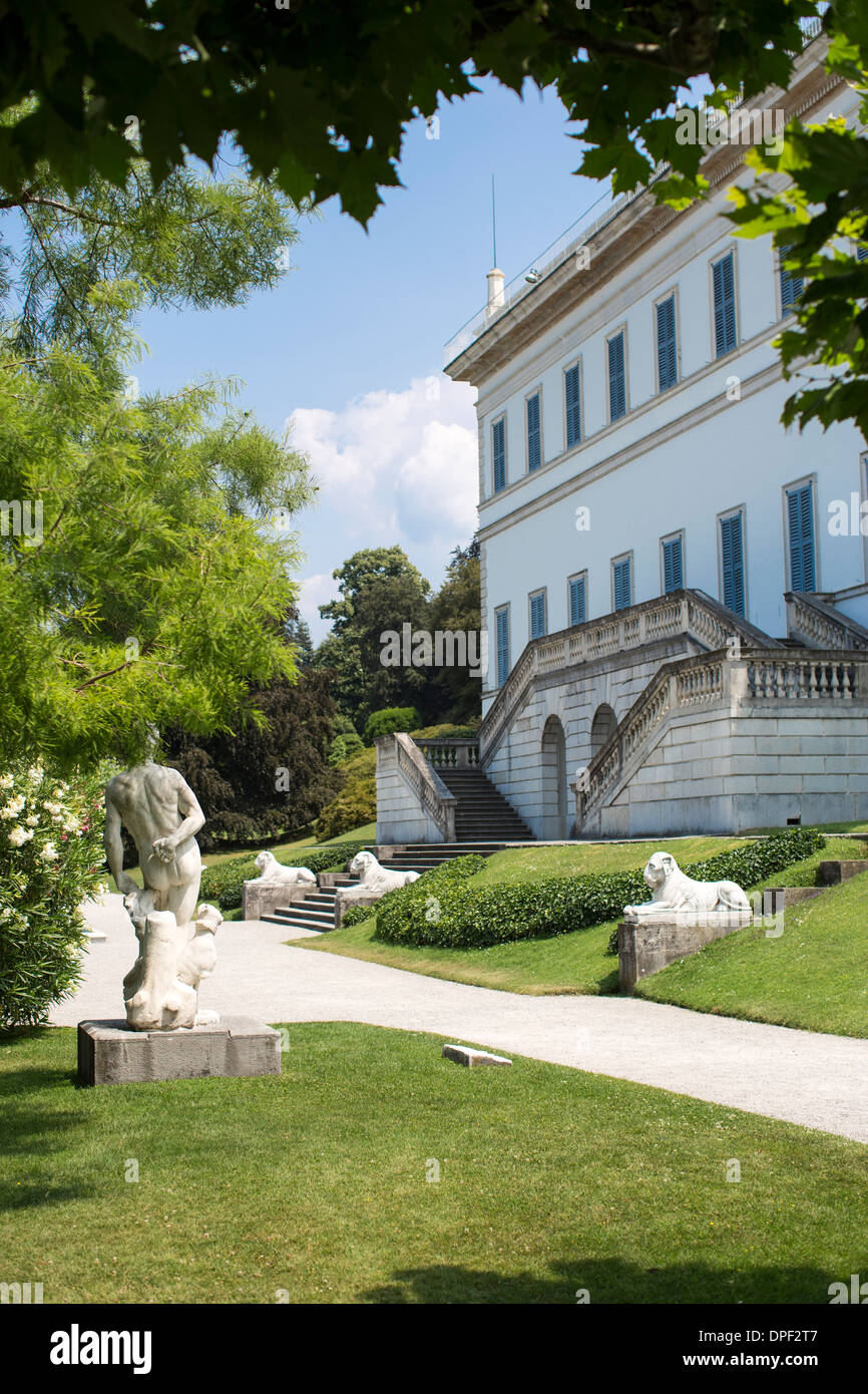 Gebäude und Gärten, ich Giardini di Villa Melzi Bellagio, Italien Stockfoto