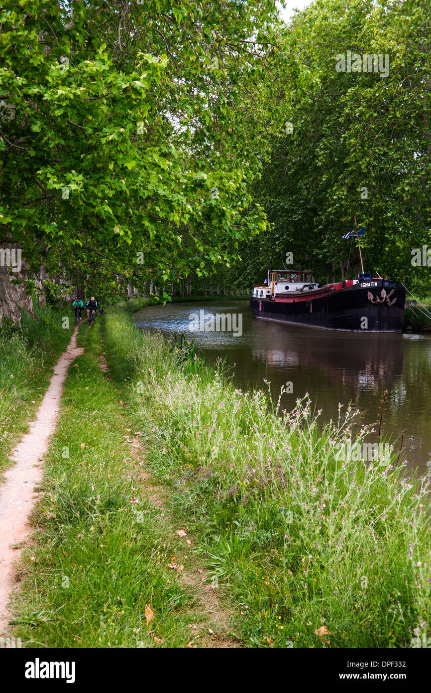 Canal du Midi, Languedoc-Roussillon, Frankreich Stockfoto