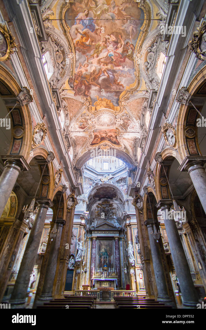 Fresken an der Decke in der Kirche von San Matteo, (Chiesa di San Matteo), Palermo, Sizilien, Italien, Europa Stockfoto