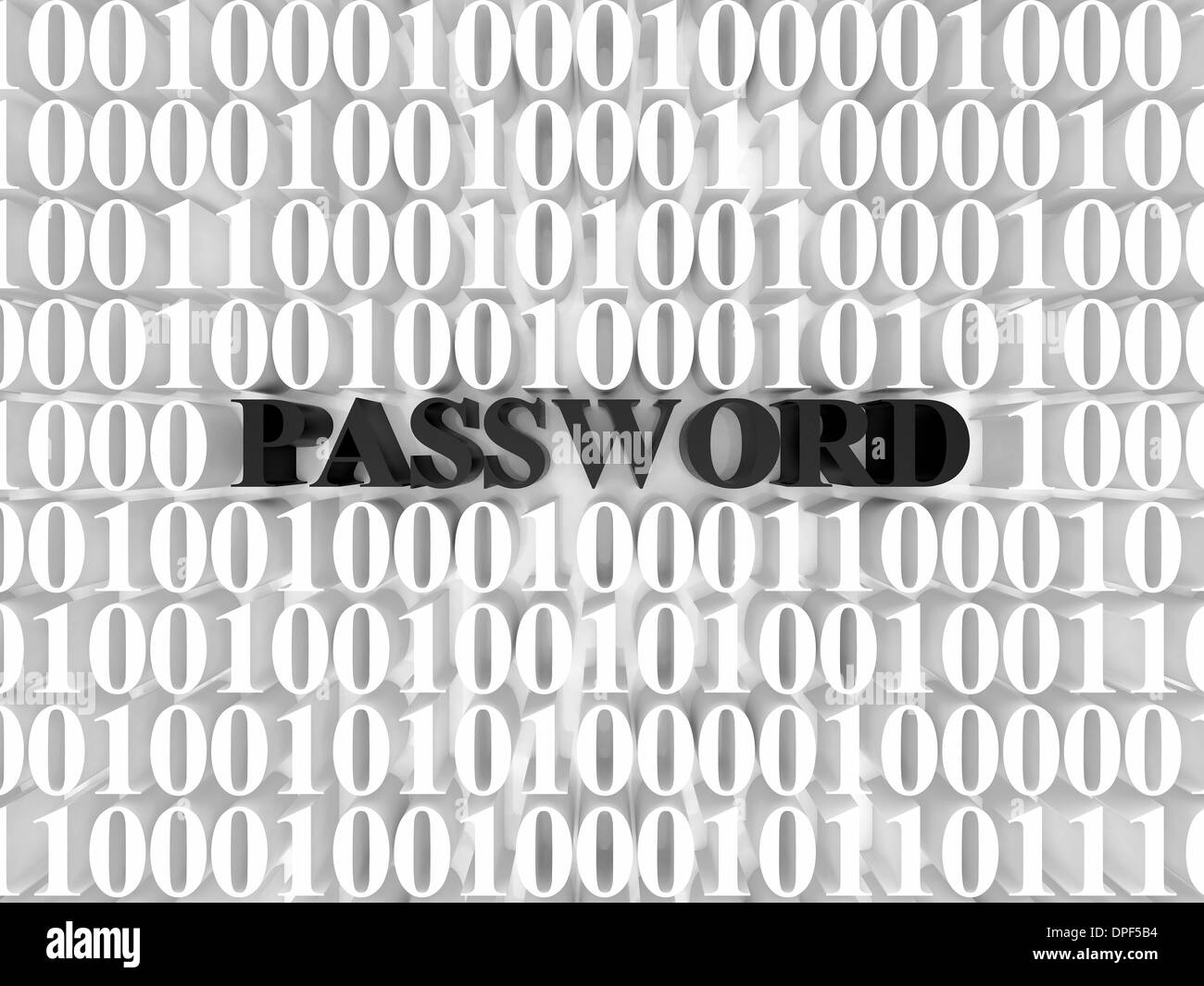 Hochauflösendes Bild Passwort. 3D gerenderte Darstellung. Symbol-Passwort. Stockfoto