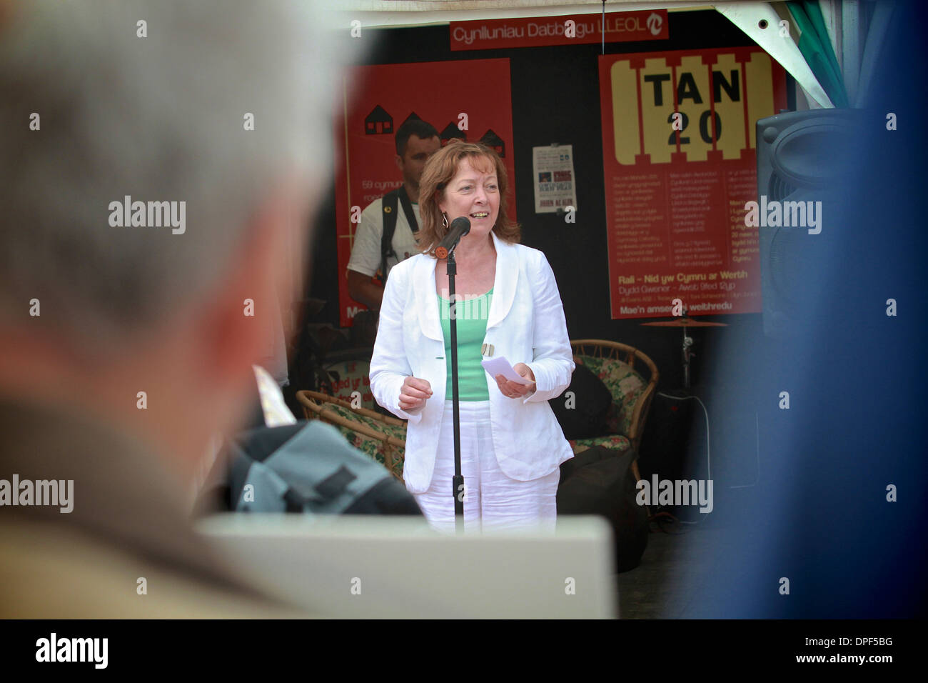Jill Evans MEP, Plaid Cymru Mitglied des Europäischen Parlaments für Wales. Vorsitzende des CND Cymru ehemaliger Präsident von Plaid Cymru. Stockfoto