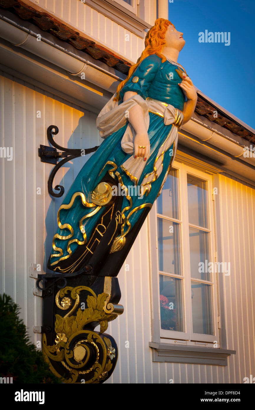Nautische Dekoration am Haus, Drobak, Akershus Grafschaft, Bezirk Follo, Norwegen, Skandinavien, Europa Stockfoto