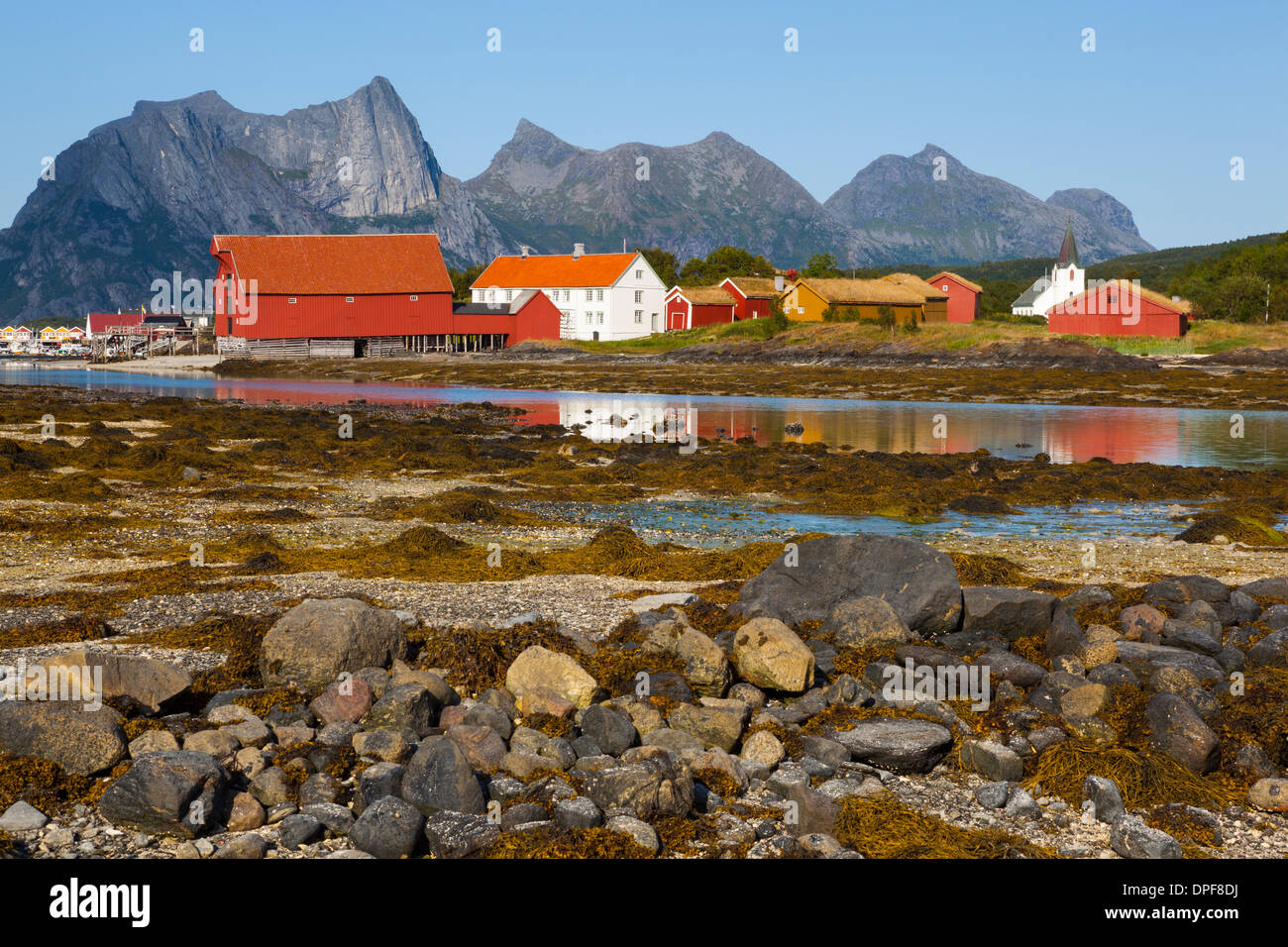 Der alte Handelsplatz Kjerringoy, Nordland, Norwegen, Skandinavien, Europa Stockfoto