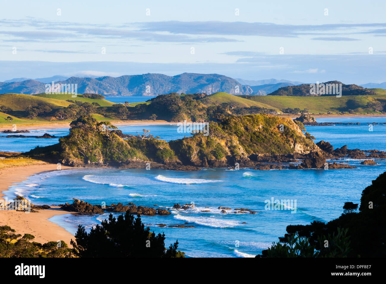 Dramatische Küstenlandschaft in der Nähe von Whangarei, Northland, North Island, Neuseeland, Pazifik Stockfoto