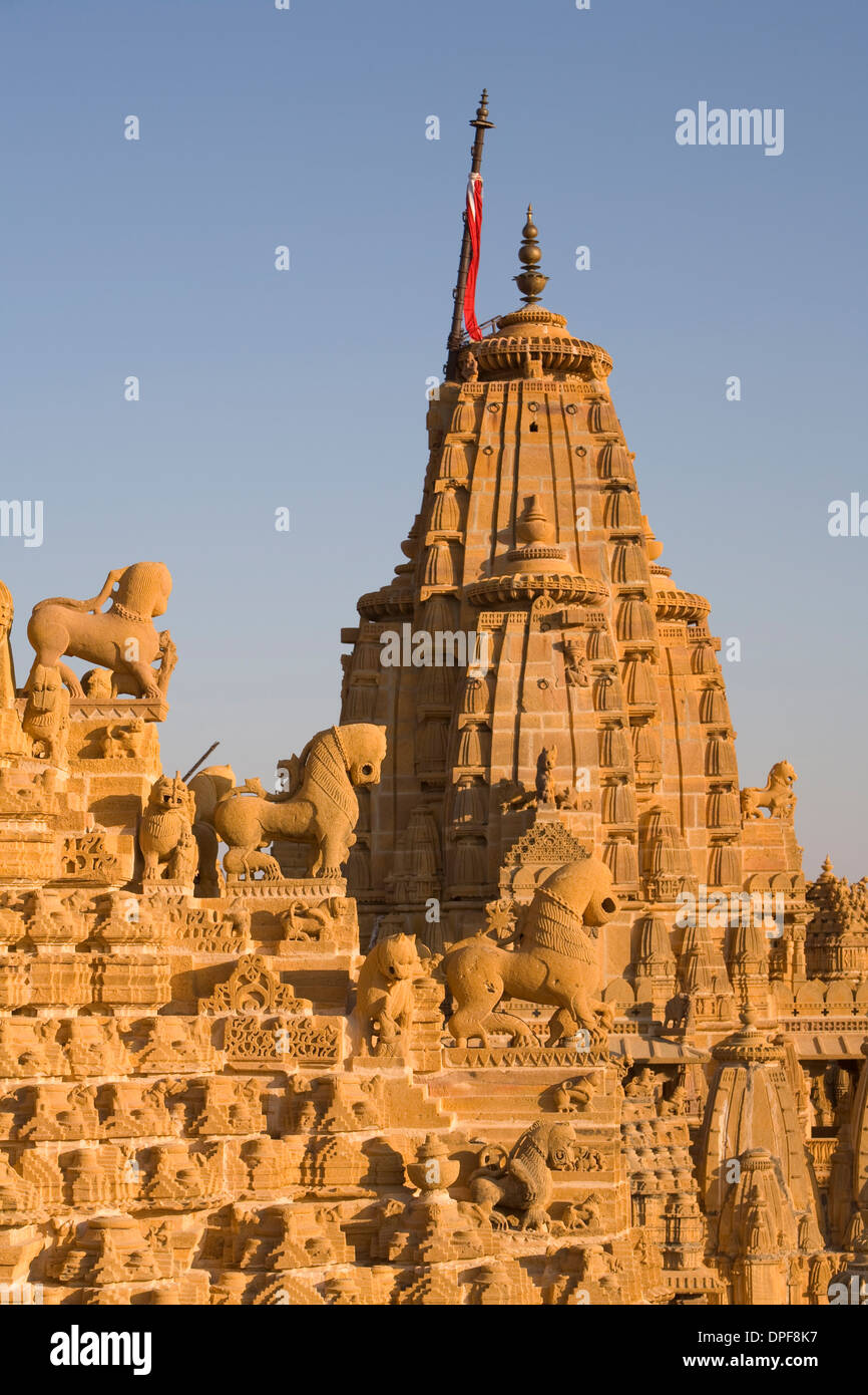 Jain-Tempel Dach Detail, Jaisalmer, westlichen Rajasthan, Indien, Asien Stockfoto