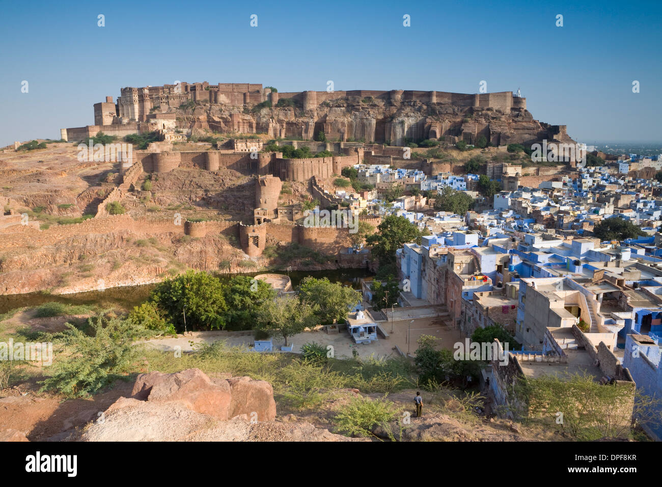 Die blaue Stadt Jodhpur, westlichen Rajasthan, Indien, Asien Stockfoto