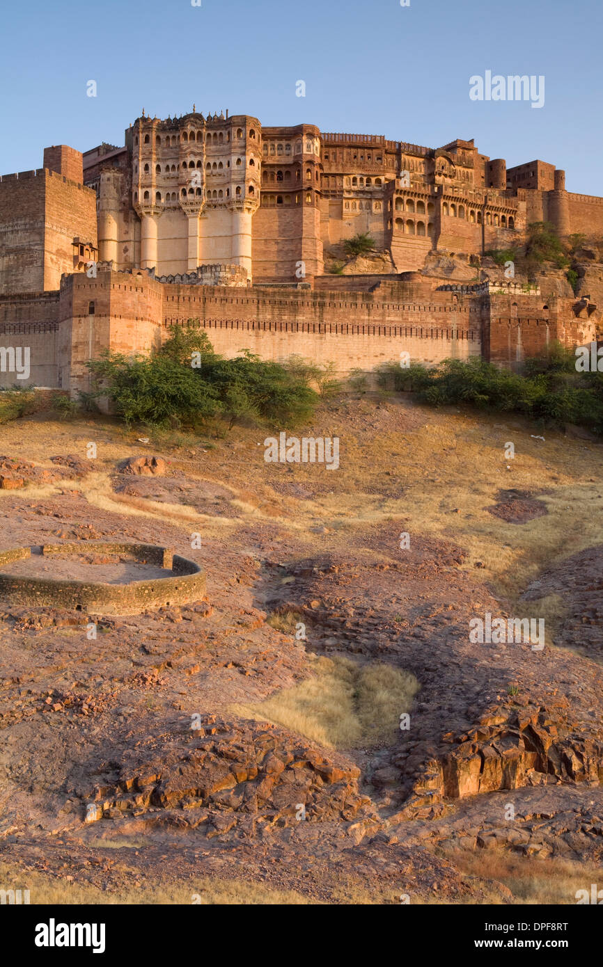 Meherangarh Fort, Jodhpur, westlichen Rajasthan, Indien, Asien Stockfoto
