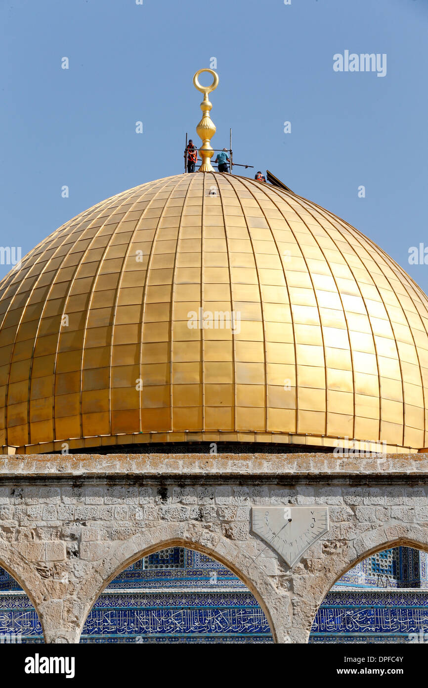 Die Haube des Felsens, auf dem Jerusalemer Tempelberg, der UNESCO, eines der größten Heiligtümer im Islam, Jerusalem, Israel Stockfoto