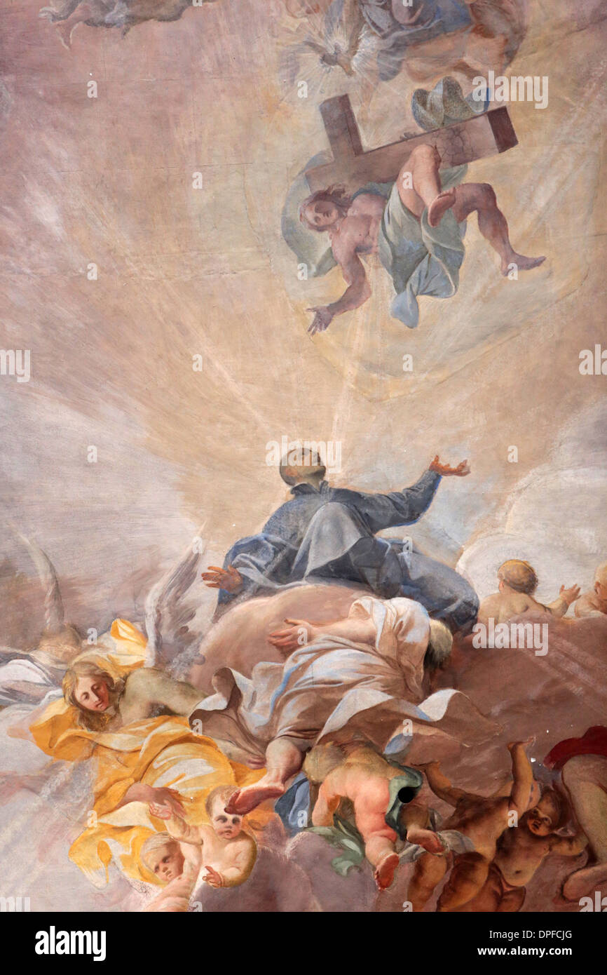 Apotheose des Heiligen Ignatius von Loyola und die Allegorie der Jesuiten von Andrea Pozzo, Kirche des Heiligen Ignatius von Loyola, Rom Stockfoto