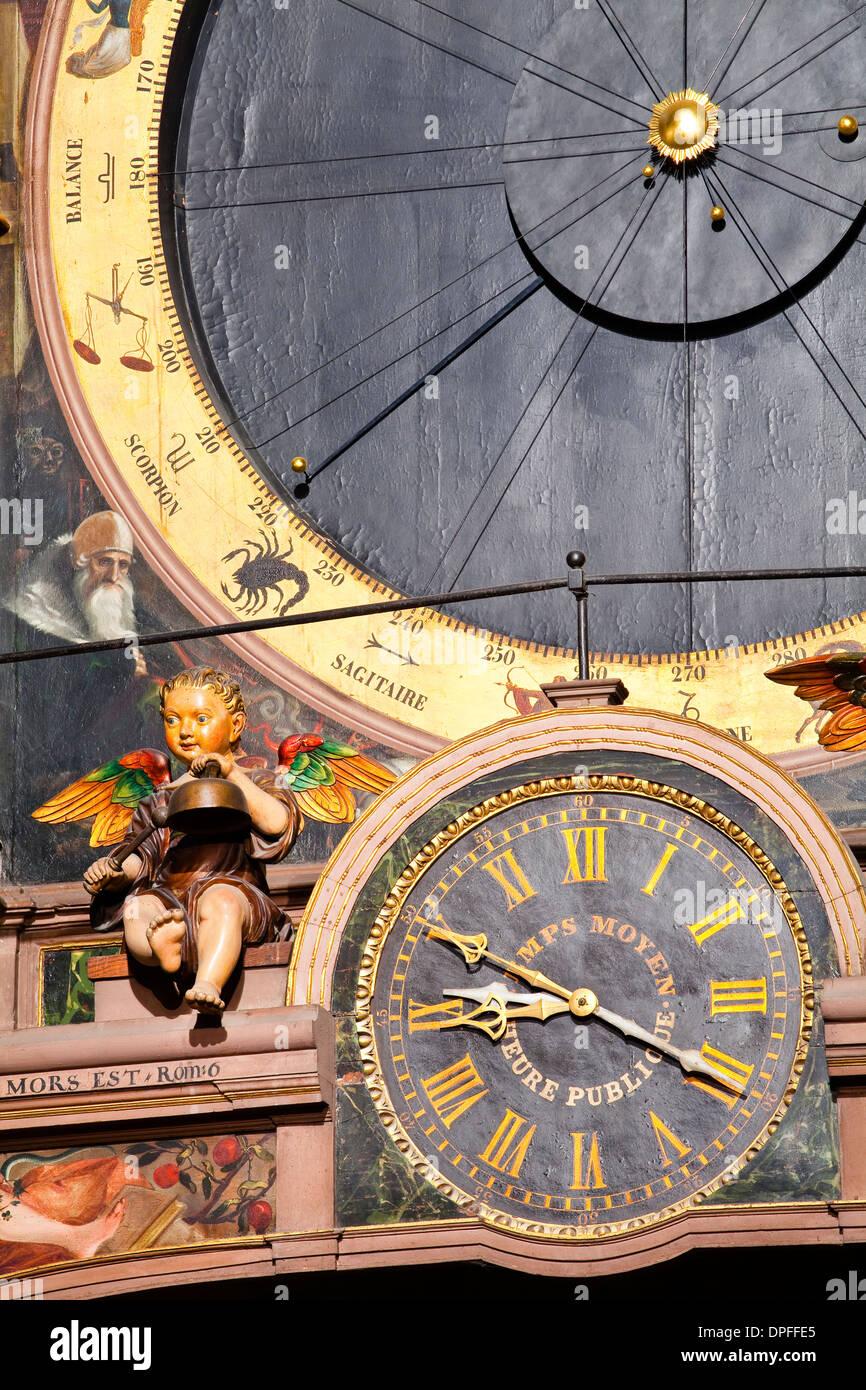 Die astronomische Uhr im Straßburger Münster, Straßburg, Bas-Rhin, Elsass, Frankreich, Europa Stockfoto