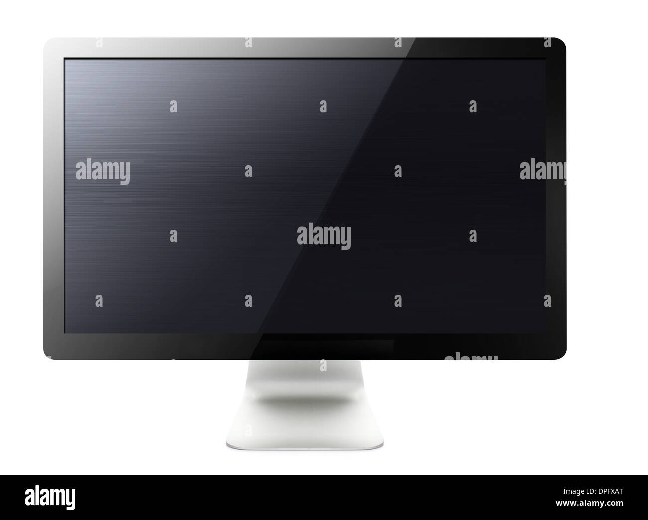 Schwarz-LCD-tv-Bildschirm an der Wand hängen. (mit Beschneidungspfad Arbeit) Stockfoto