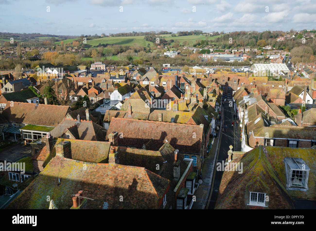 Ein Blick auf Roggen Stadt in East Sussex Stockfoto