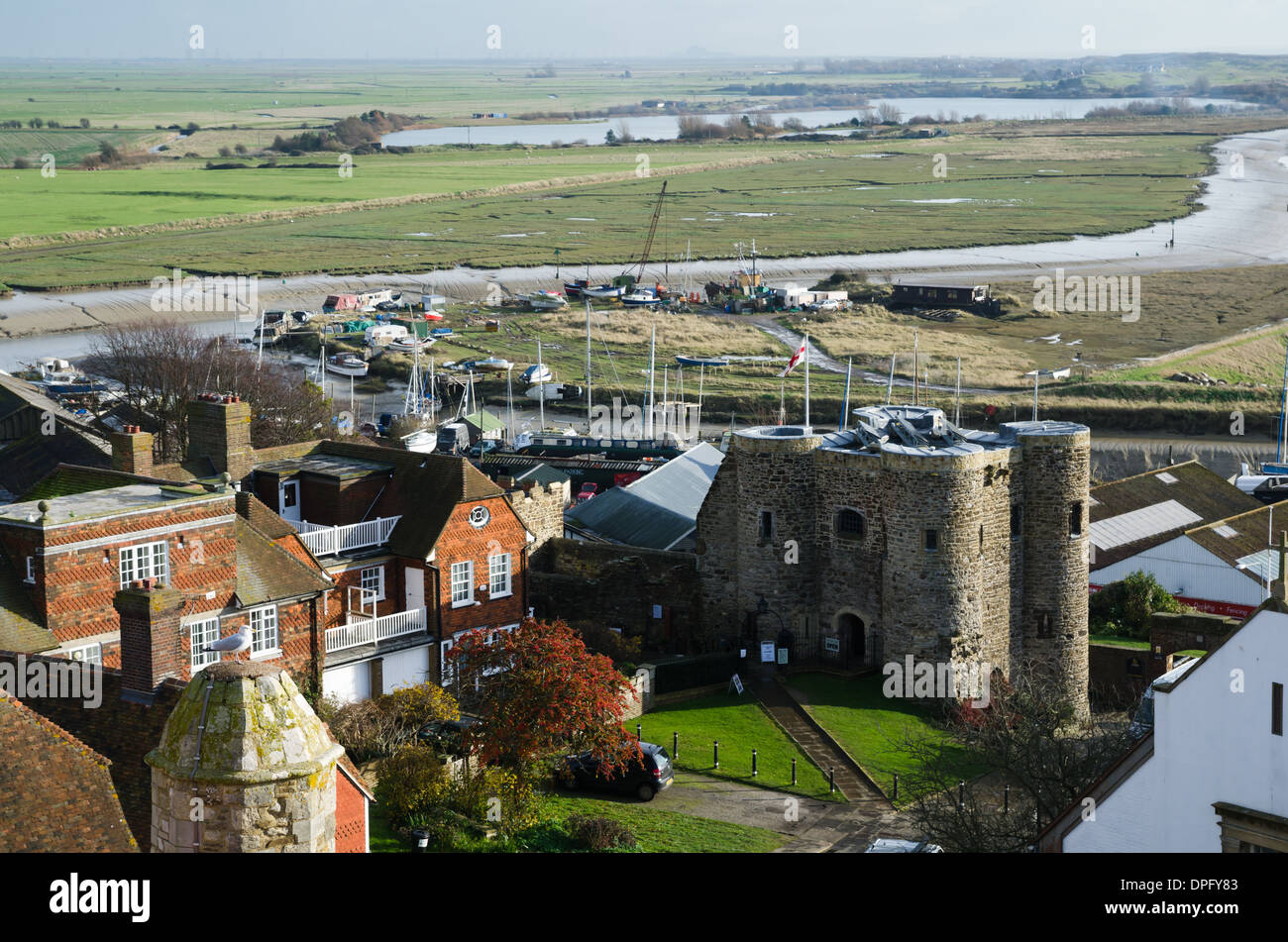 Ein Blick auf Roggen Burg in East Sussex Stockfoto