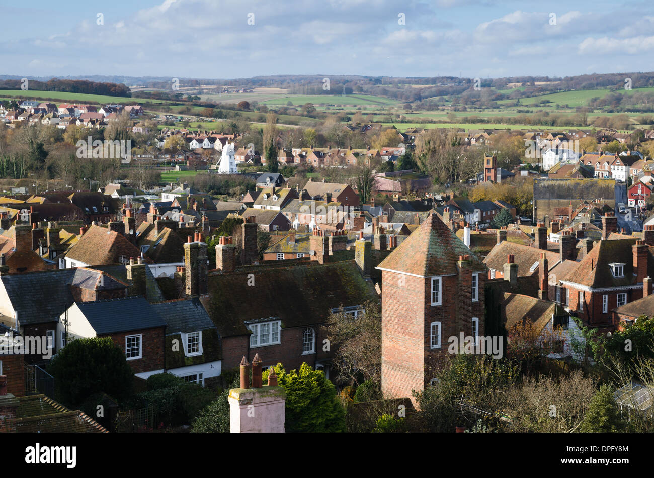 Ein Blick auf Roggen Stadt in East Sussex Stockfoto