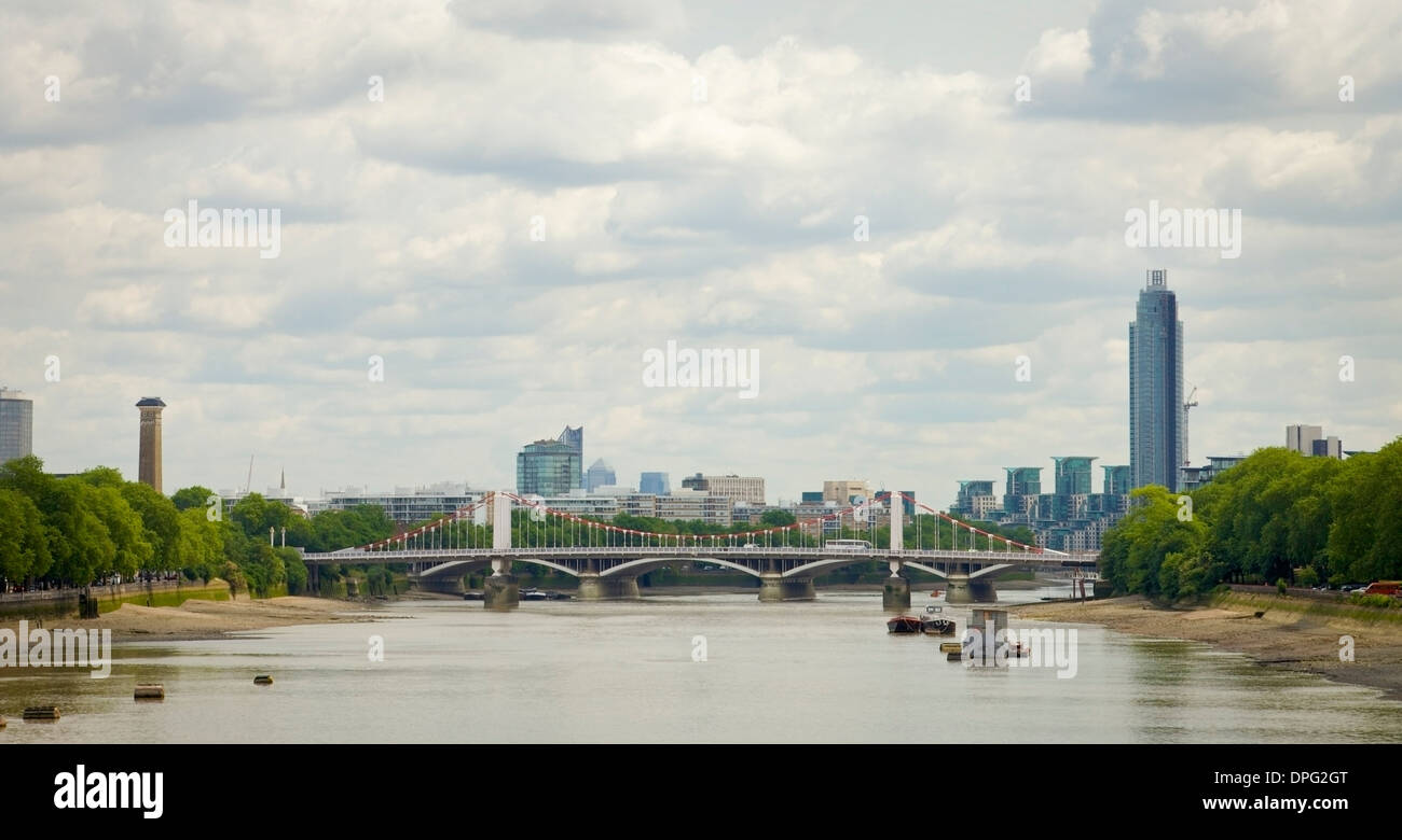 Eine London-Wasser-Landschaft des Gebiets Chelsea, London, UK. Stockfoto