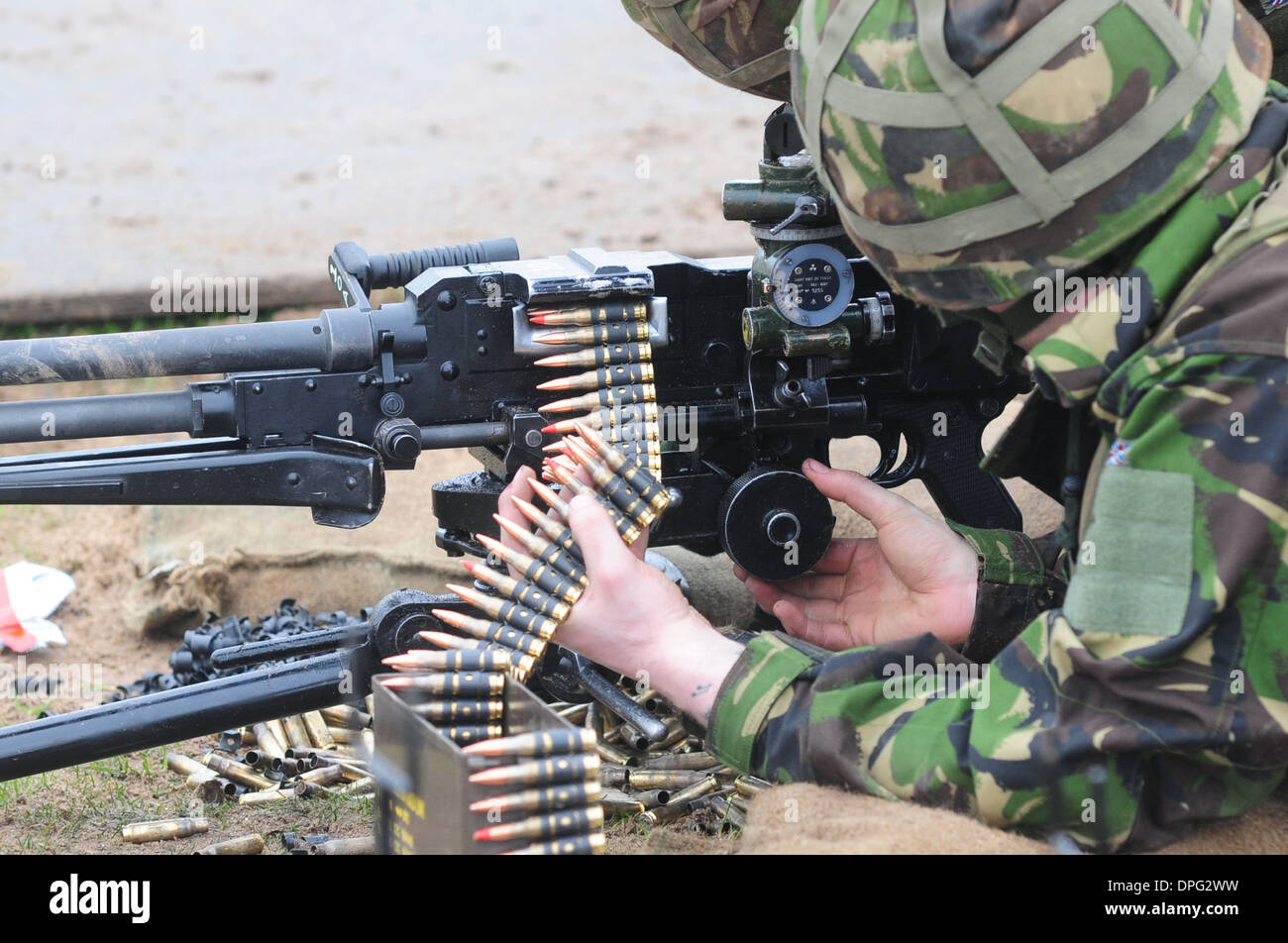 KPMG - allgemeine Zweck Maschinengewehr Bohne feuerte auf die Bereiche Stockfoto