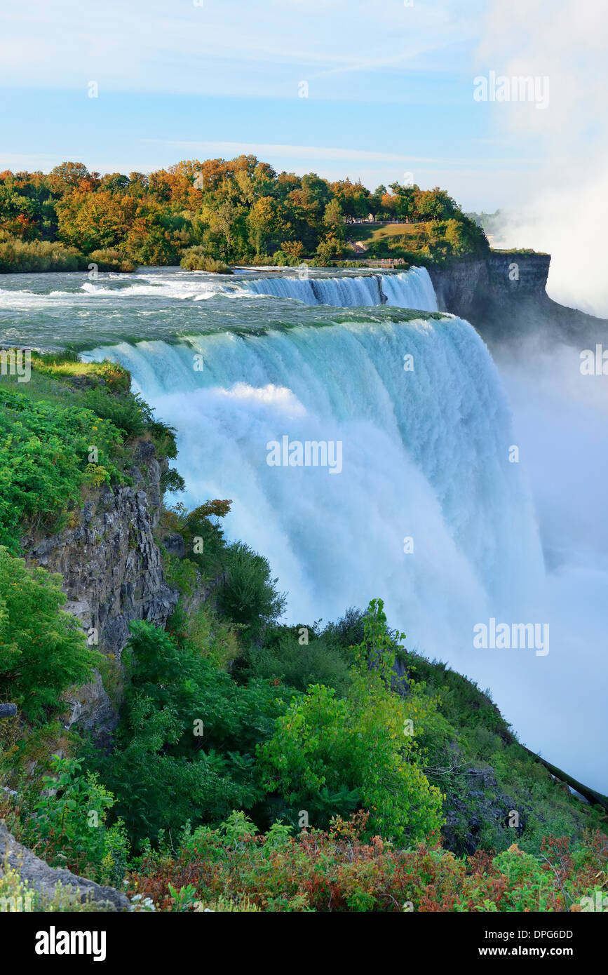 Niagara-Fälle in der Morgen-Nahaufnahme Stockfoto