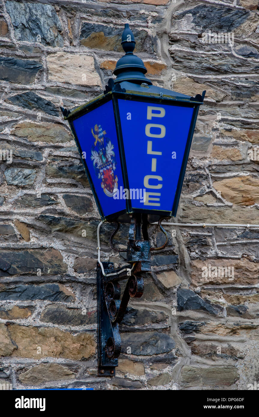 alte Polizei Schild an Wand, Lynmouth, Devon b Stockfoto