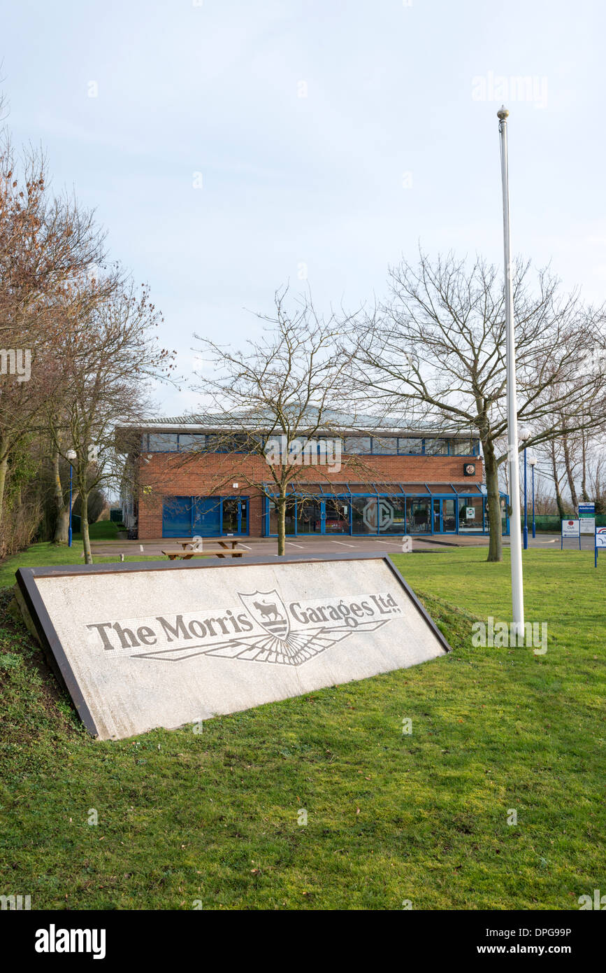 Der Hauptsitz von MG oder Morris-Garagen-Owners-Club in Swavesey Cambridgeshire UK Stockfoto