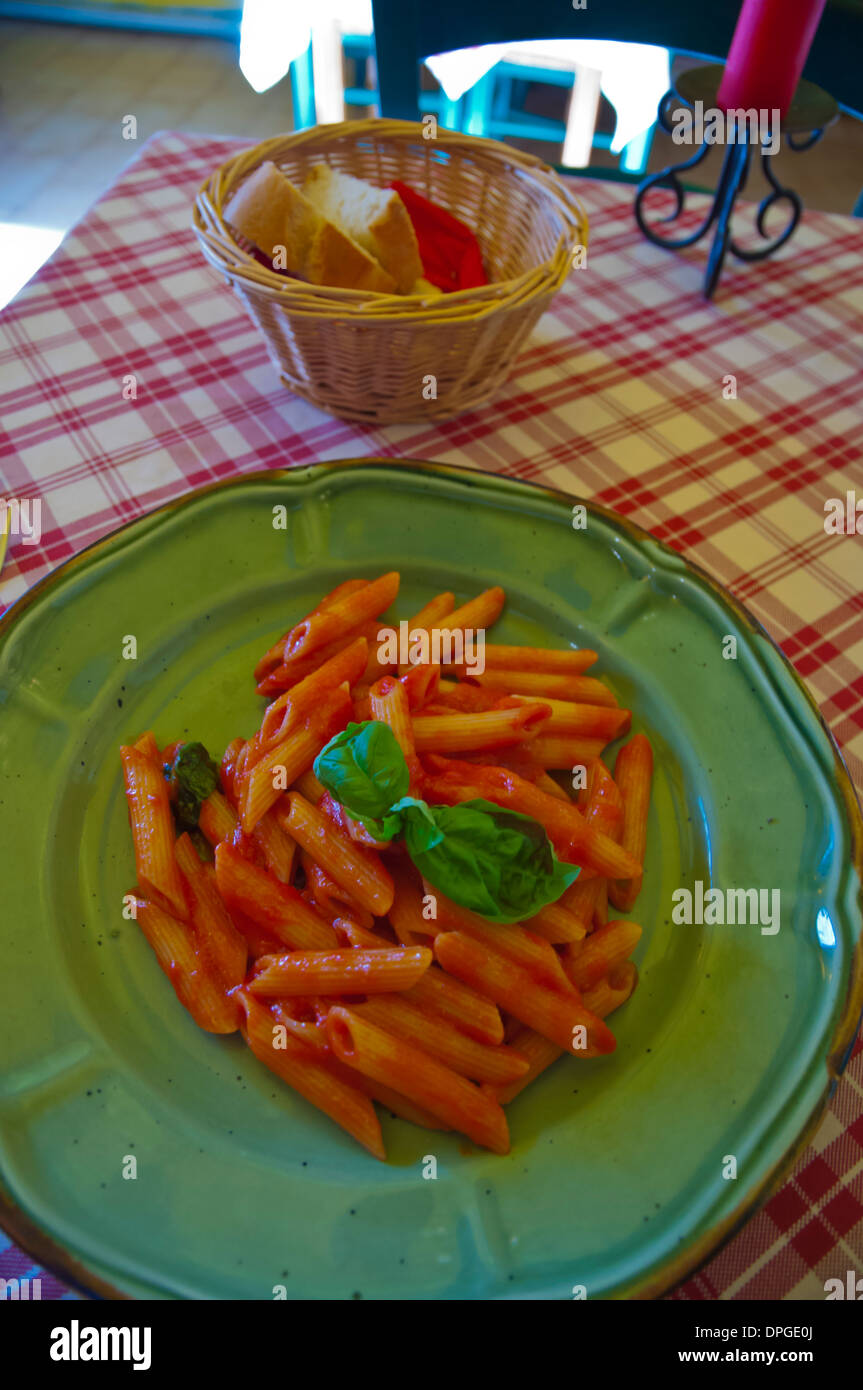 Penne Arrabbiata Pasta-Gericht Pisa Stadt Toskana Italien Europa Stockfoto