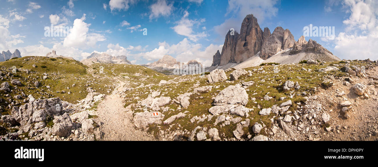 Panorama - Foto von Tre Cime - Dolomiten - Italien Stockfoto