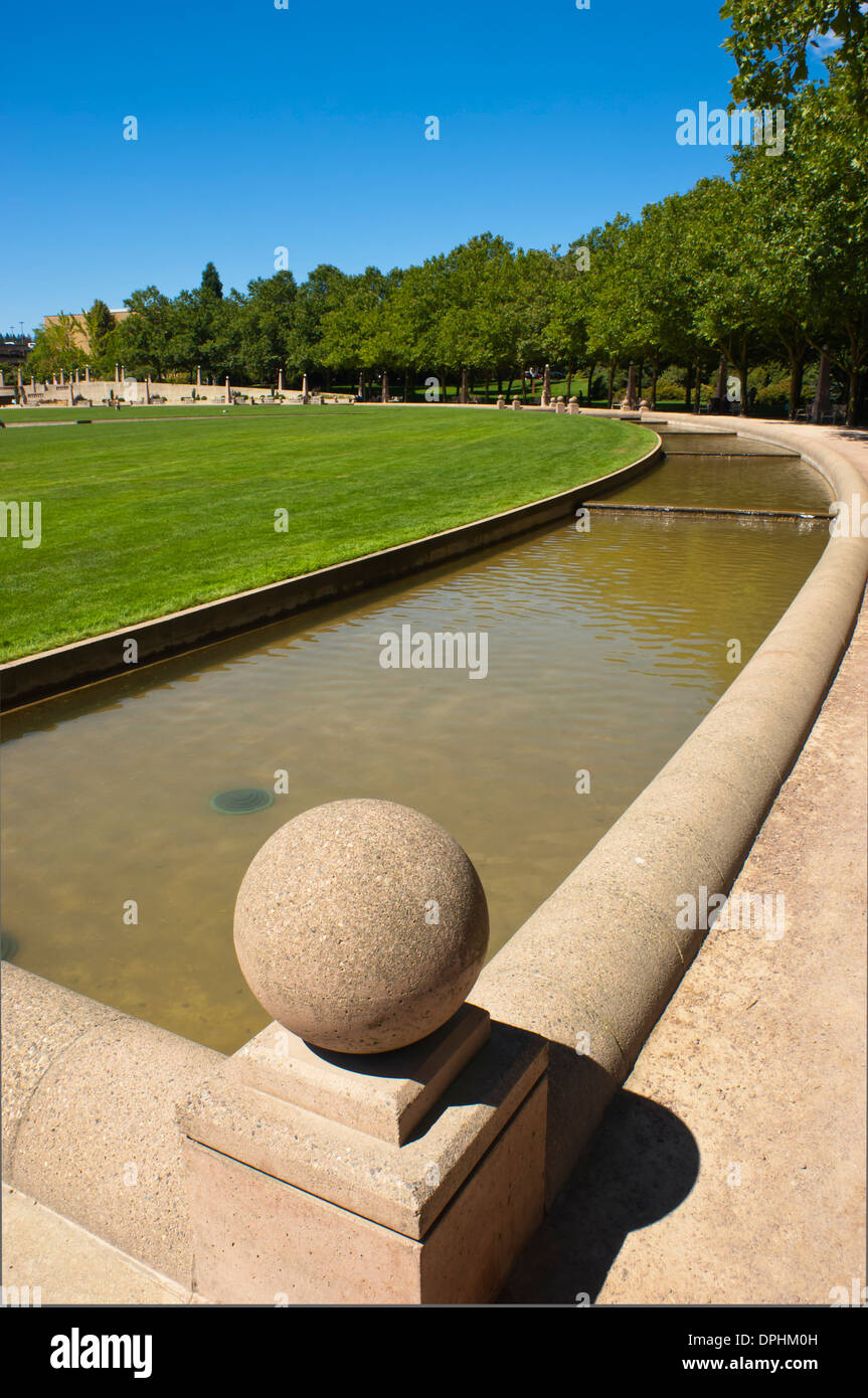 Wasserspiel im Downtown Park, Bellevue, Washington, USA Stockfoto