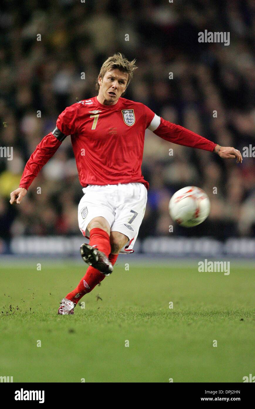 15. Mai 2006 - Anfield Road, LIVERPOOL, ENGLAND - DAVID BECKHAM. ENGLAND & REAL MADRID CF. ENGLAND V URUGUAY. Anfield Road, LIVERPOOL, ENGLAND.01-Mar-06.DIK42614.K47874.  -Vorschau WM 2006 (Kredit-Bild: © Globe Photos/ZUMAPRESS.com) Stockfoto