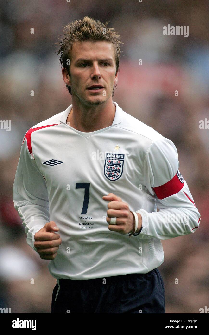 DAVID BECKHAM. & REAL MADRID VGL. V NORDIRLAND. OLD TRAFFORD, MANCHESTER,.26/03/2005.DII32637. K47874. -VORSCHAU WM 2006 Stockfoto