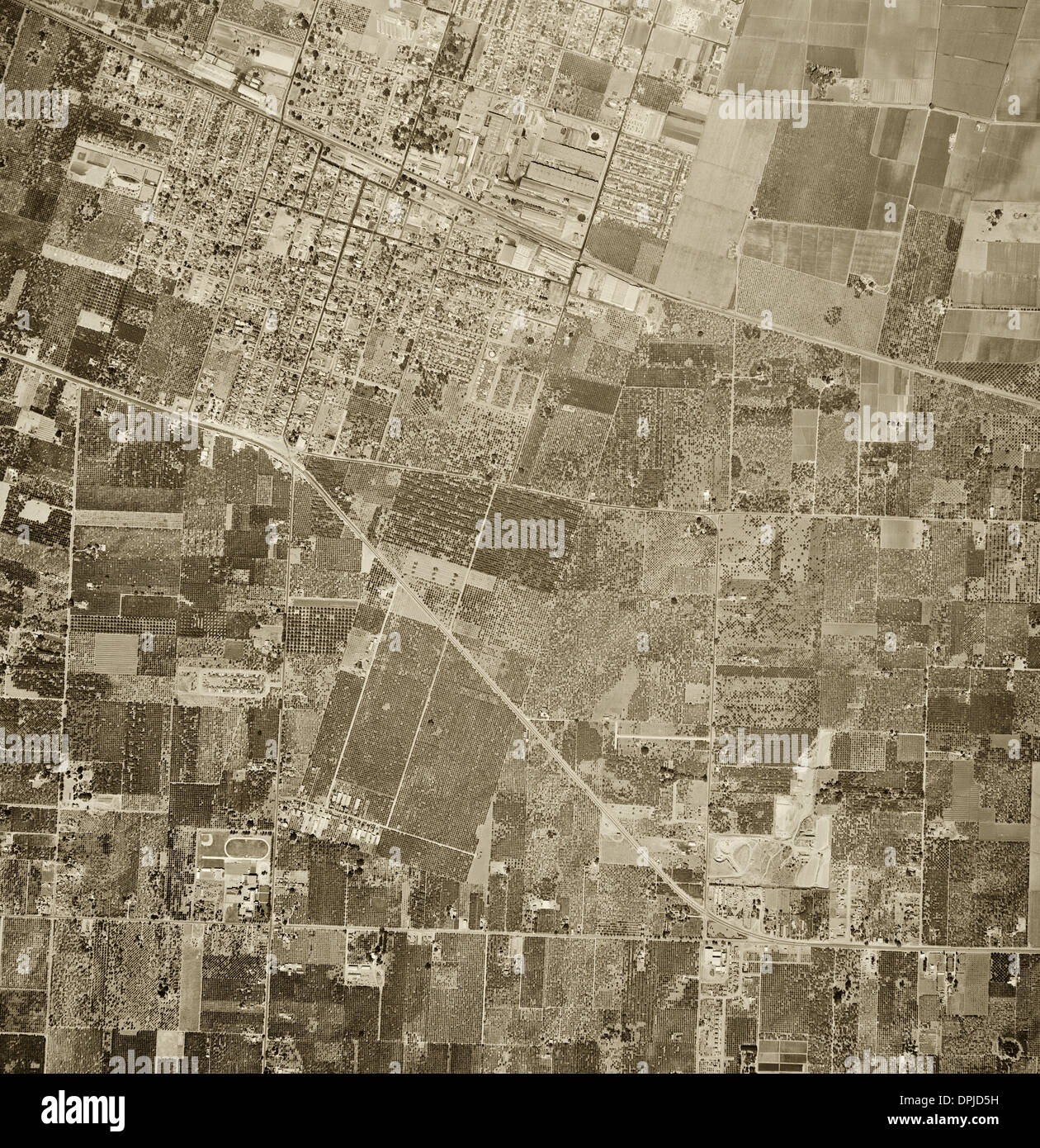historische Luftaufnahme Sunnyvale, Santa Clara County, Kalifornien, 1948 Stockfoto