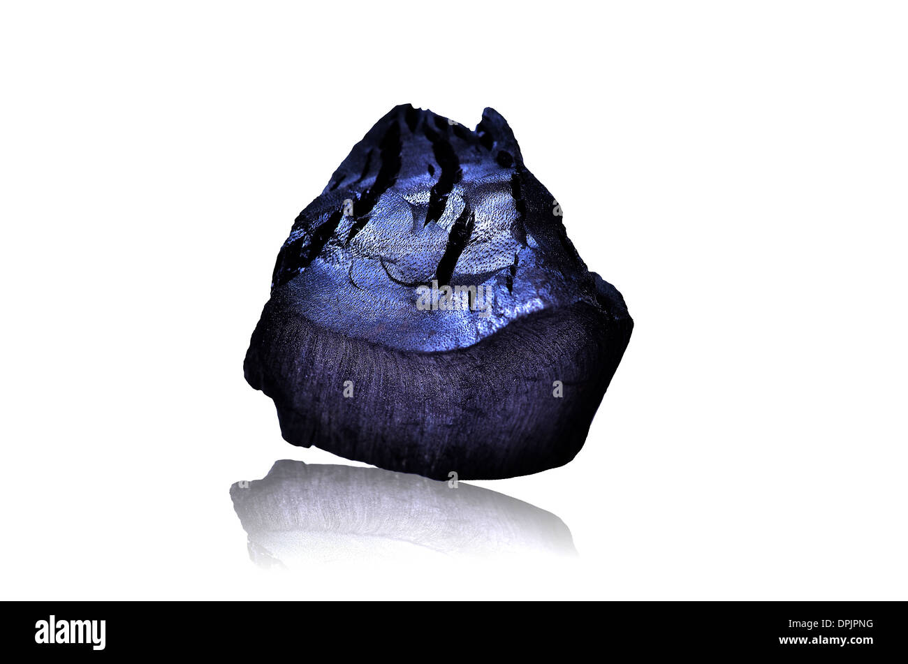 Holzkohle isoliert auf weißem Hintergrund Stockfoto