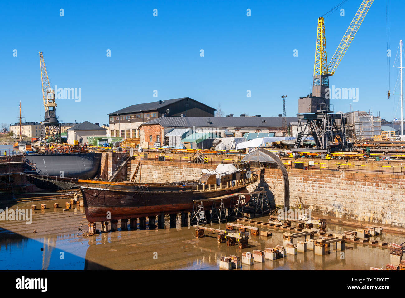 Alten Trockendock. Suomenlinna Insel, Finnland Stockfoto