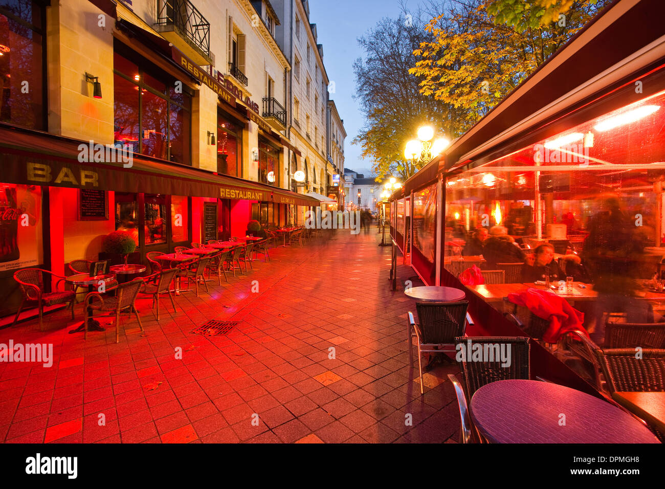 Restaurants in der Stadt Tours, Frankreich. Stockfoto