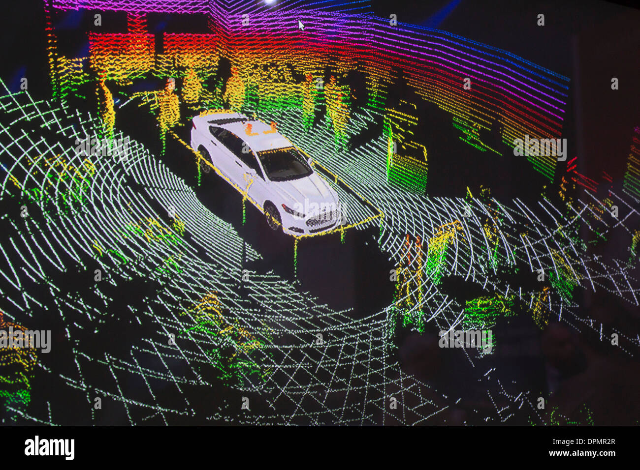 Computer anzeigen für selbstfahrende Ford-Fahrzeuge. Stockfoto