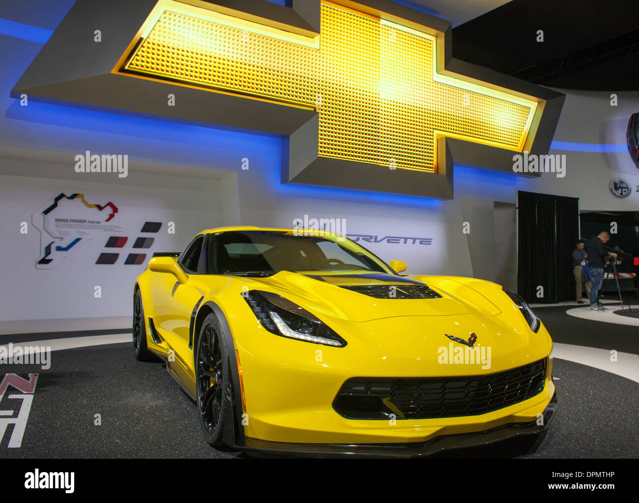 Detroit, Michigan - der Chevrolet Corvette Z06 auf dem Display auf der North American International Auto Show. Stockfoto