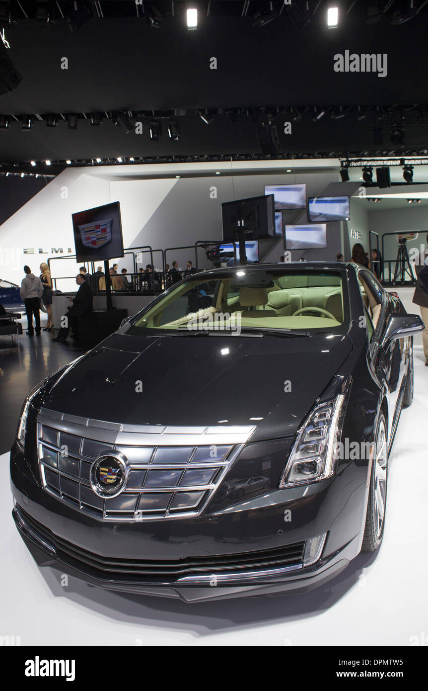 Detroit, Michigan - The Cadillac ELR Elektroauto auf dem Display auf der North American International Auto Show. Stockfoto