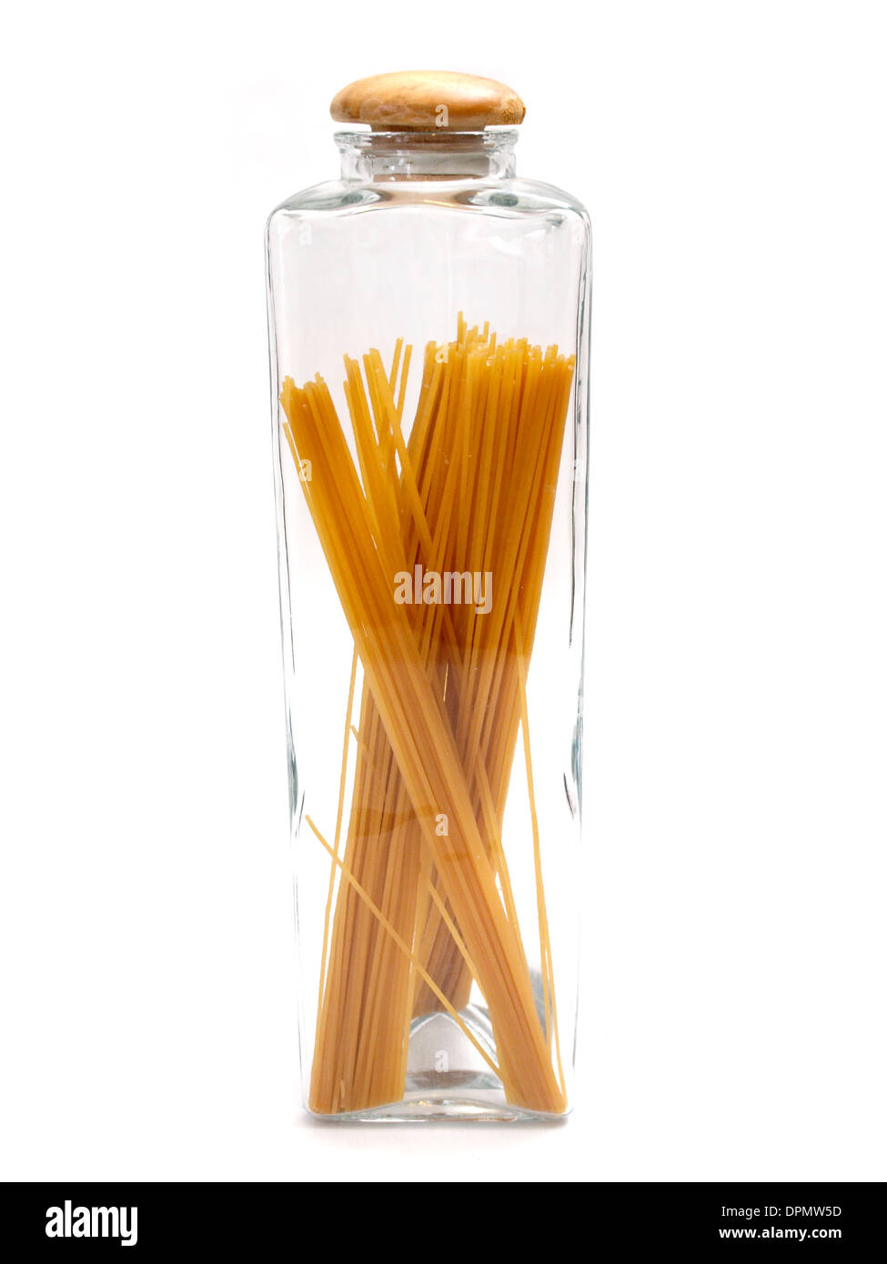 Glas Vorratsgefäß Spaghetti Stockfoto