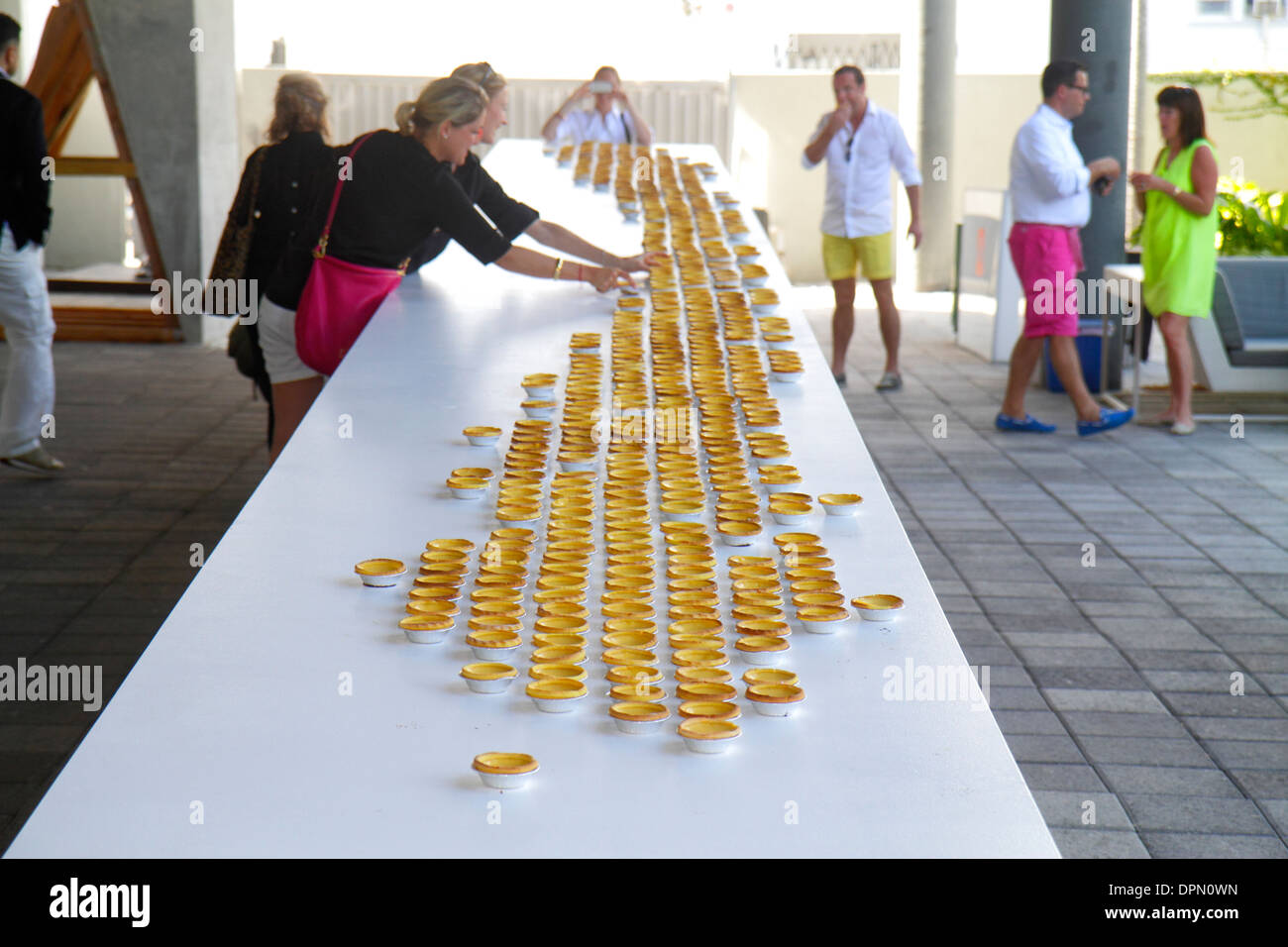 Miami Florida, Wynwood Art District, Art Basel, privat, Rubell Family Collection, öffentlich zugänglich, Galerie, essbare Kunst, Pudding Pies, FL131231129 Stockfoto