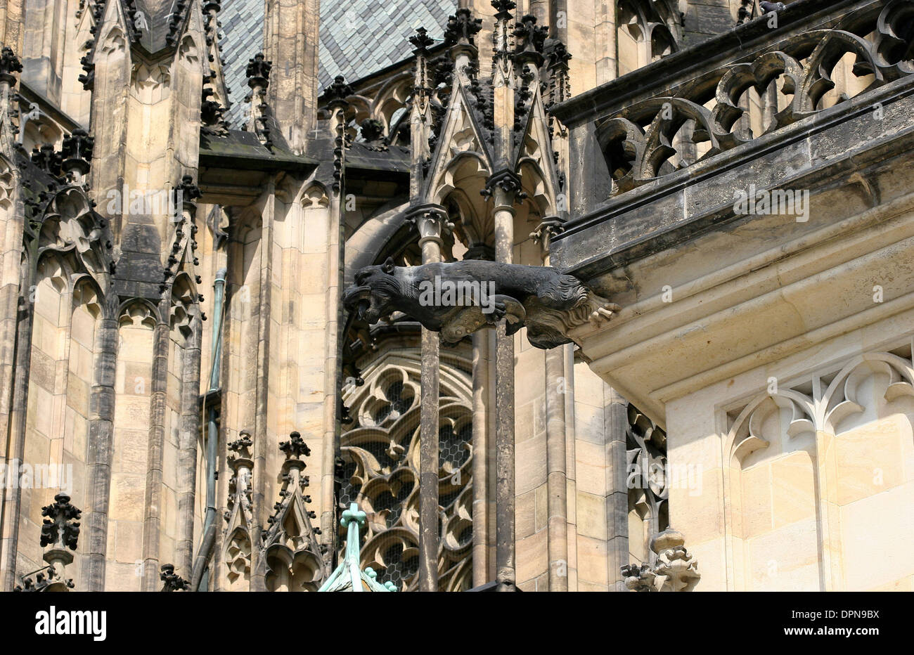 Tschechische Republik. Prag. St.-Veits-Dom. Gotischen Stil. 14. Jahrhundert. Details Wasserspeier. Stockfoto