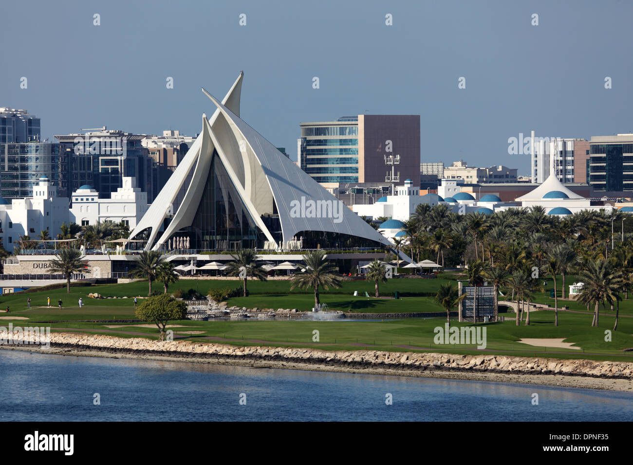 Dubai Creek Golf Course und Yacht Club. Vereinigte Arabische Emirate Stockfoto