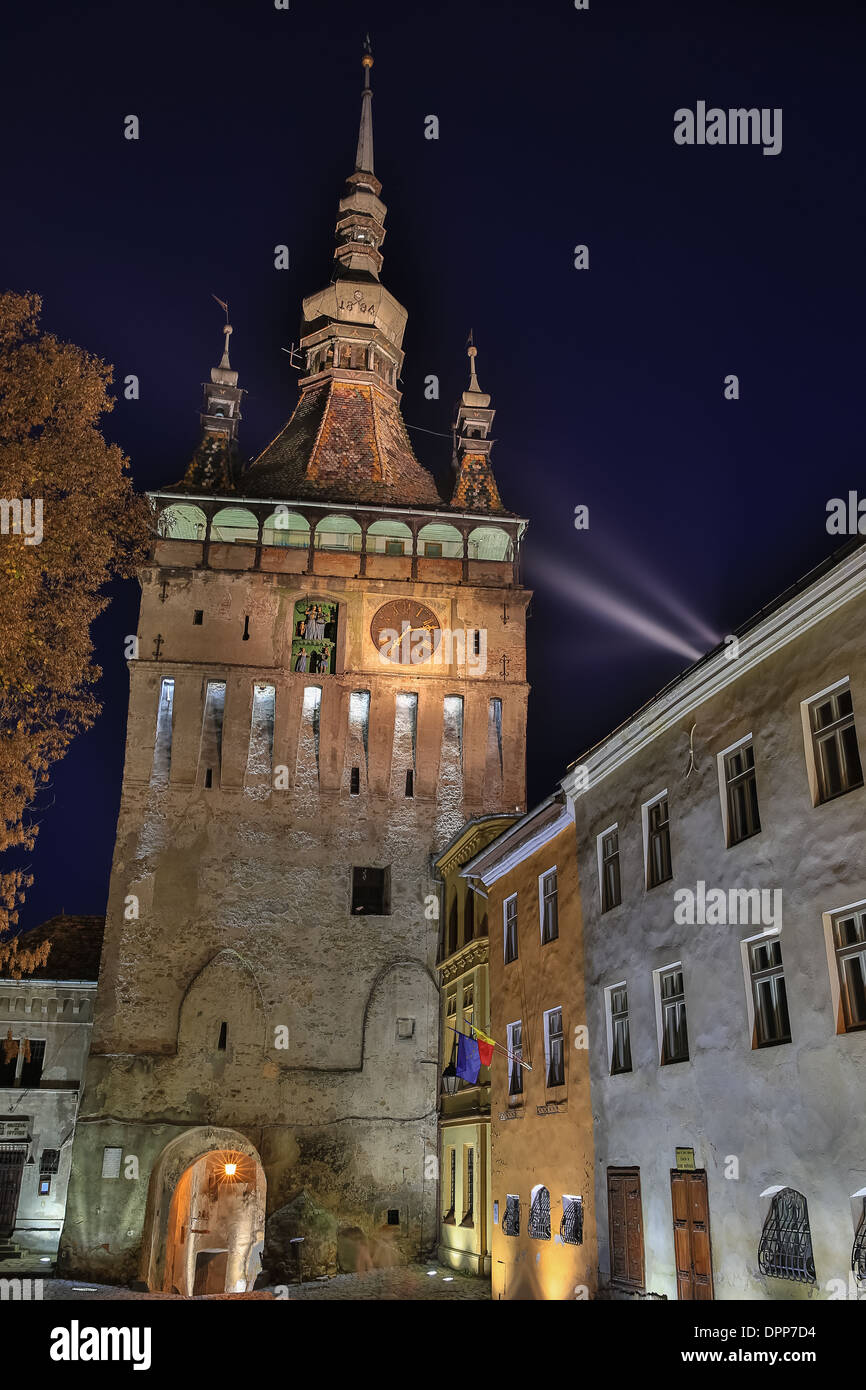 Der Uhrturm in Sighisoara/Schäßburg, Siebenbürgen Rumänien Stockfoto