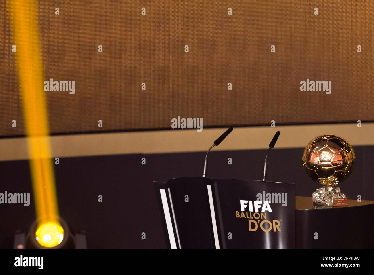 Gesamtansicht, ANUARY 13, 2014 - Fußball / Fußball: FIFA Ballon d ' or 2013 Gala im Kongresshaus in Zürich. © Maurizio Borsari/AFLO/Alamy Live-Nachrichten Stockfoto