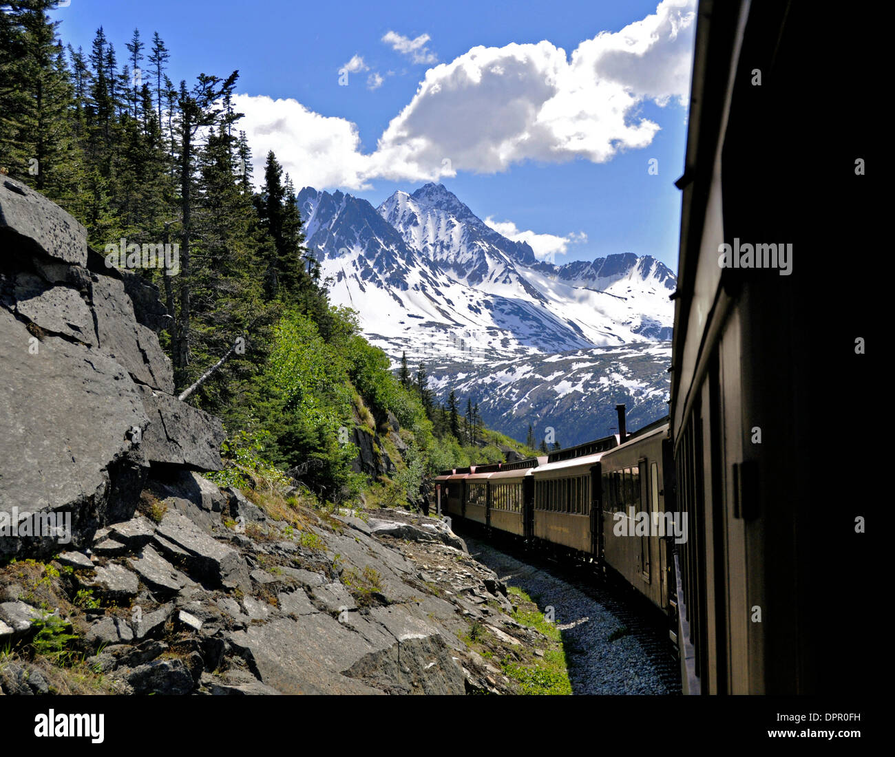White Pass Yukon Route Railroad, in der Nähe von Skagway, Alaska Stockfoto