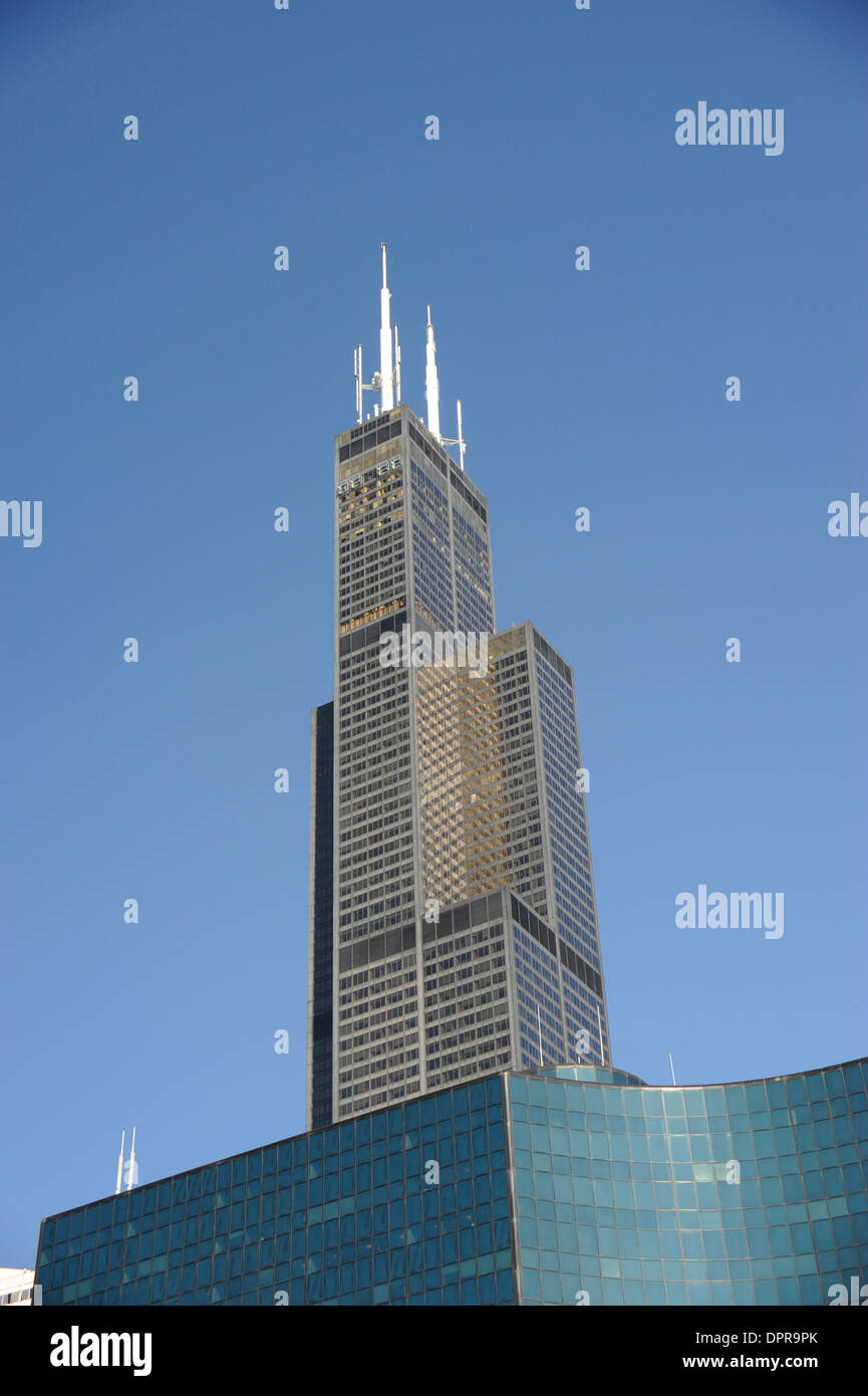 Willis Tower (früher benannt und noch gemeinhin als Sears Tower), Chicago, Illinois Stockfoto