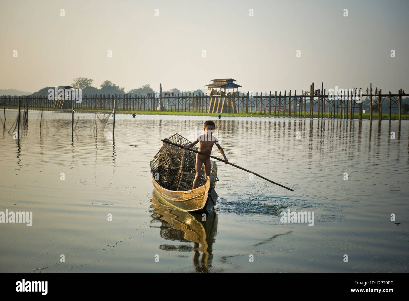 Myanmar, Amarapura, das tägliche Leben am Fluss Stockfoto