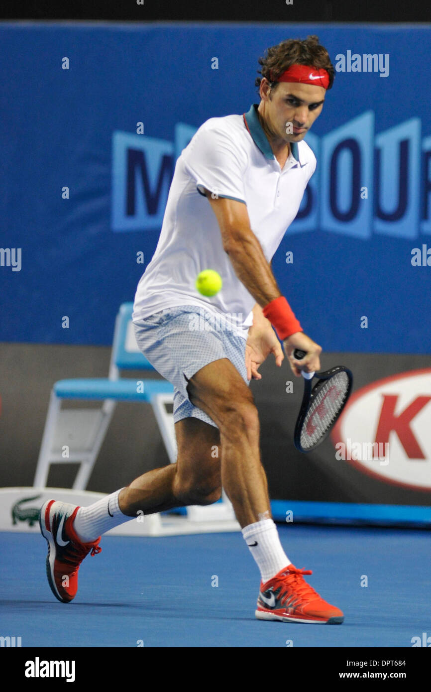 Melbourne, Australien. 16. Januar 2014. Roger Federer der Schweiz am vierten Tag der Australian Open aus Melbourne Park. Bildnachweis: Aktion Plus Sport/Alamy Live-Nachrichten Stockfoto