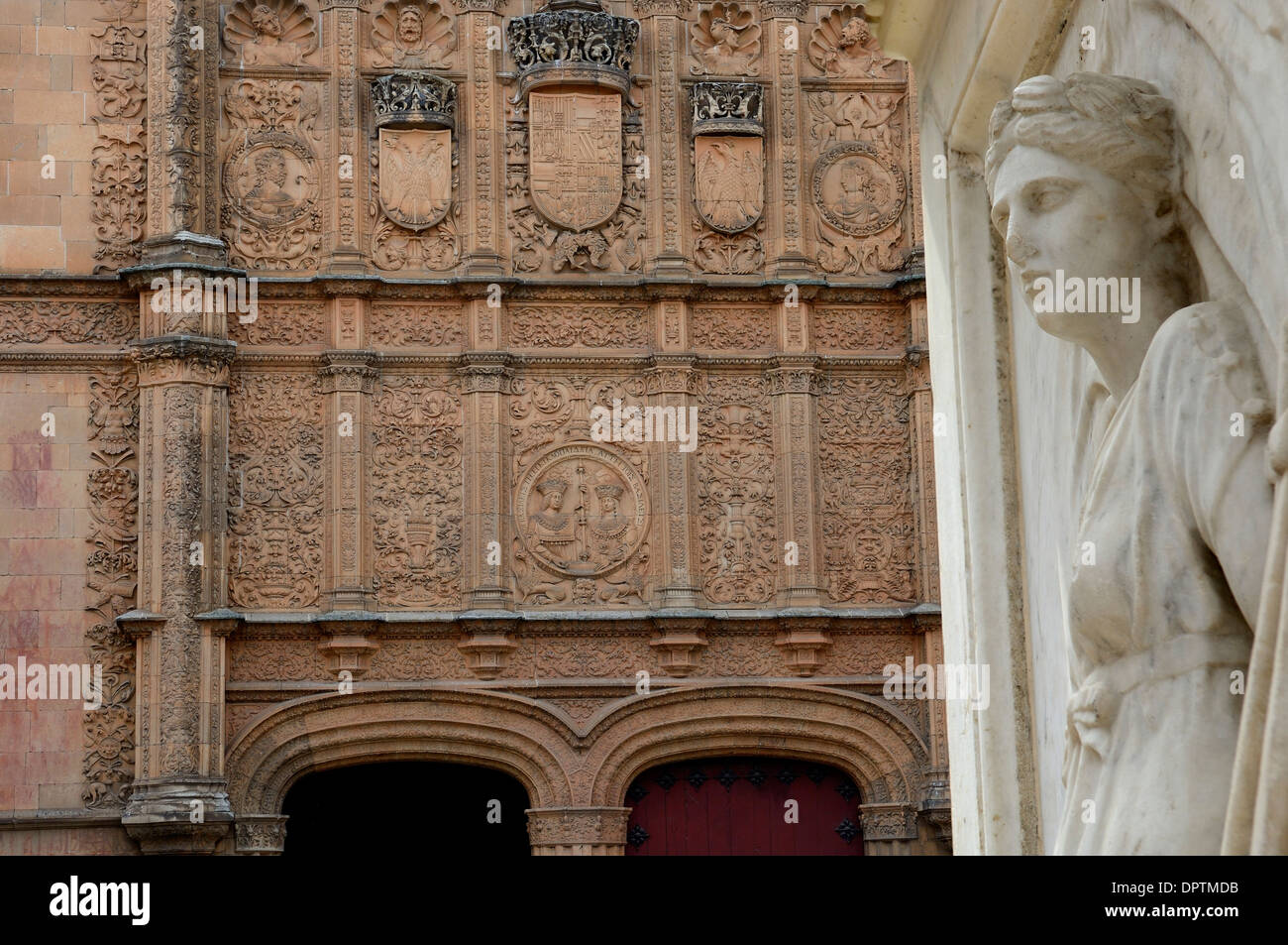 Fassade der Universität Salamanca die älteste Universität in Spanien. Europa Stockfoto