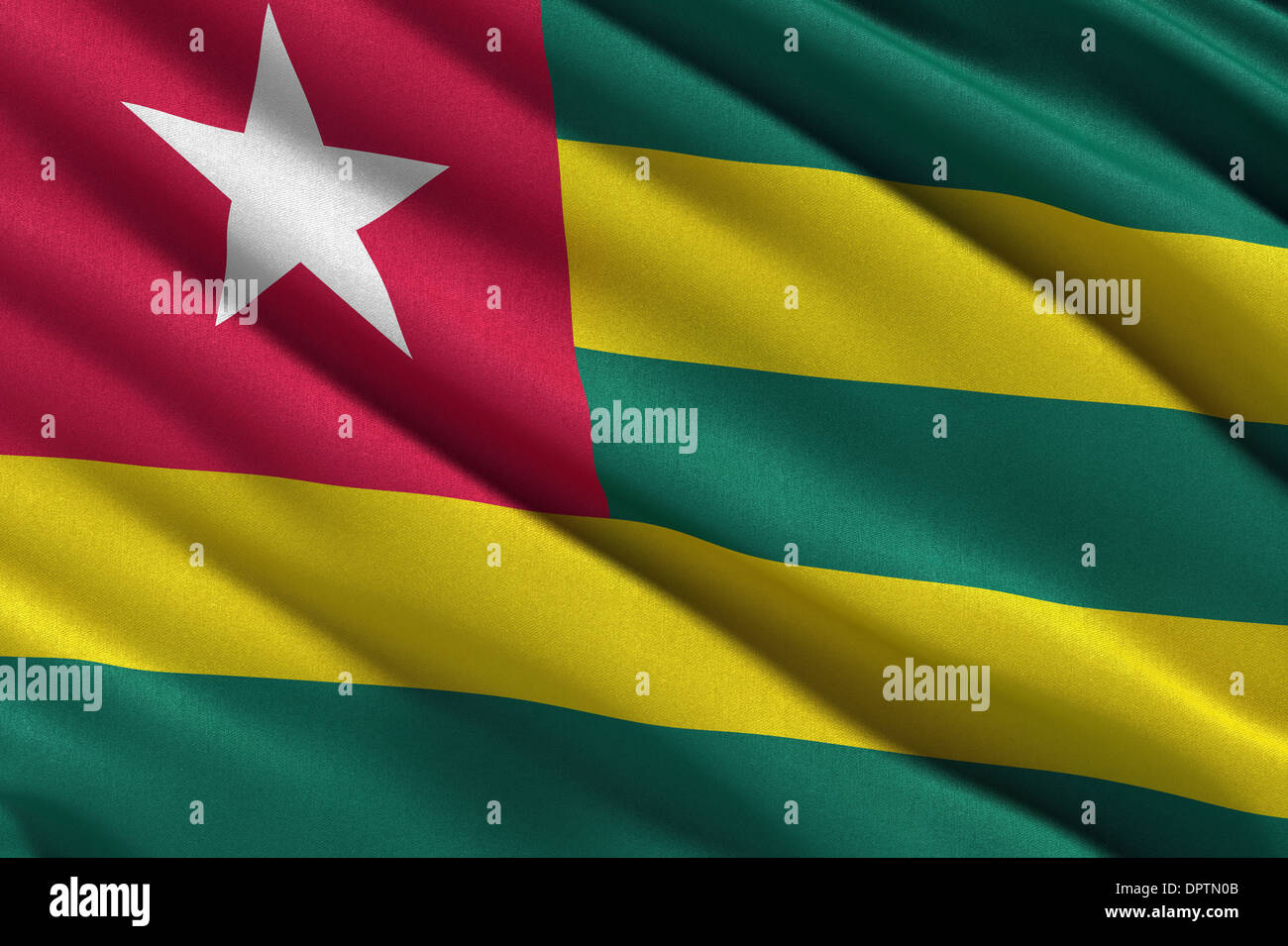 Flagge von Togo Stockfoto