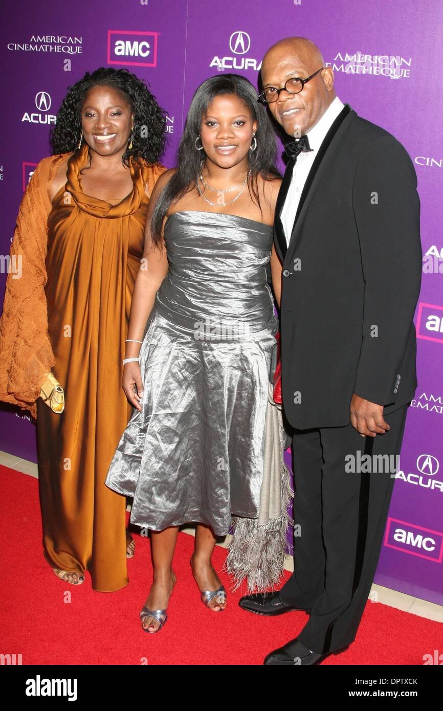 1. Dezember 2008 - Los Angeles, Kalifornien, USA - Schauspieler SAMUEL L JACKSON Tochter ZOE JACKSON und Frau LATANYA RICHARDSON beim 23. American Cinematheque Award ehrt Schauspieler Samuel L Jackson im Beverly Hilton Hotel statt.  (Bild Kredit: ZUMApress.com) Stockfoto